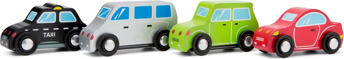 New Classic Toys Sada 4 dřevěných autíček - obrázek 1