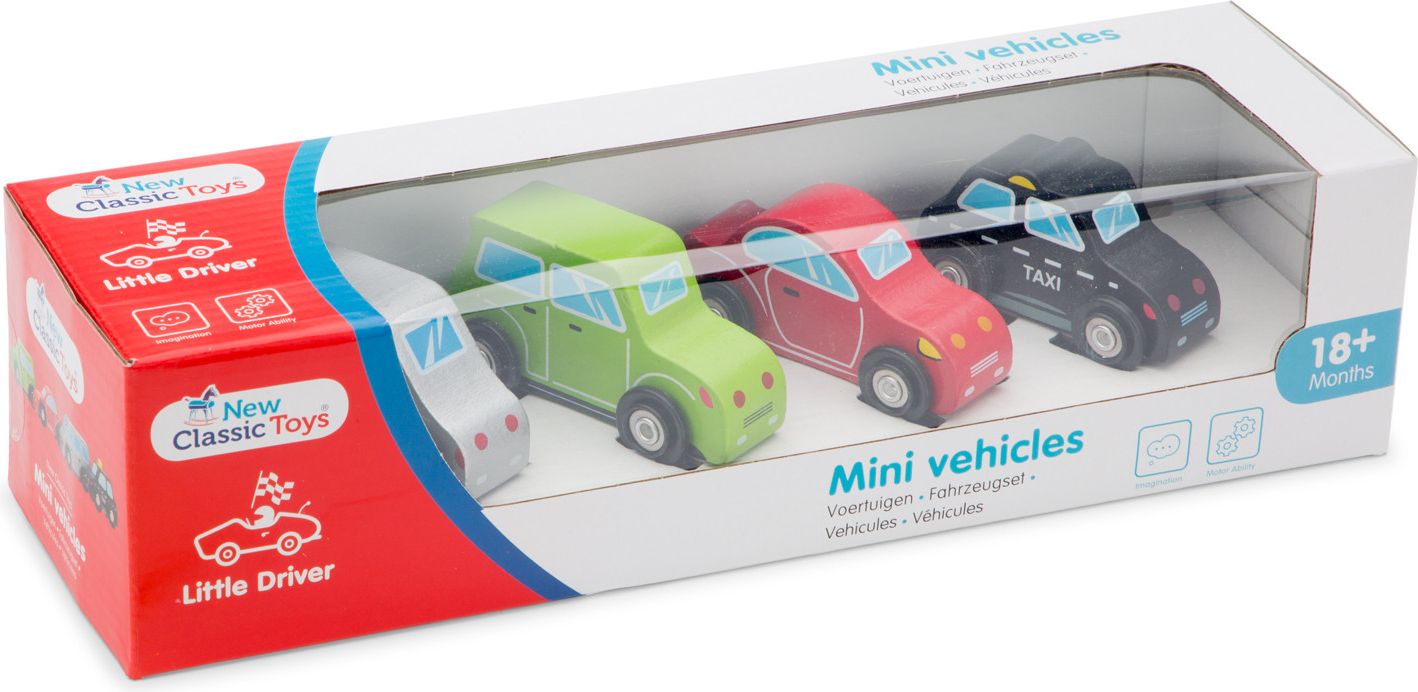 New Classic Toys Sada 4 dřevěných autíček - obrázek 4