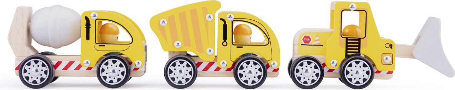 New Classic Toys Dřevěná stavební autíčka 3 ks - obrázek 2