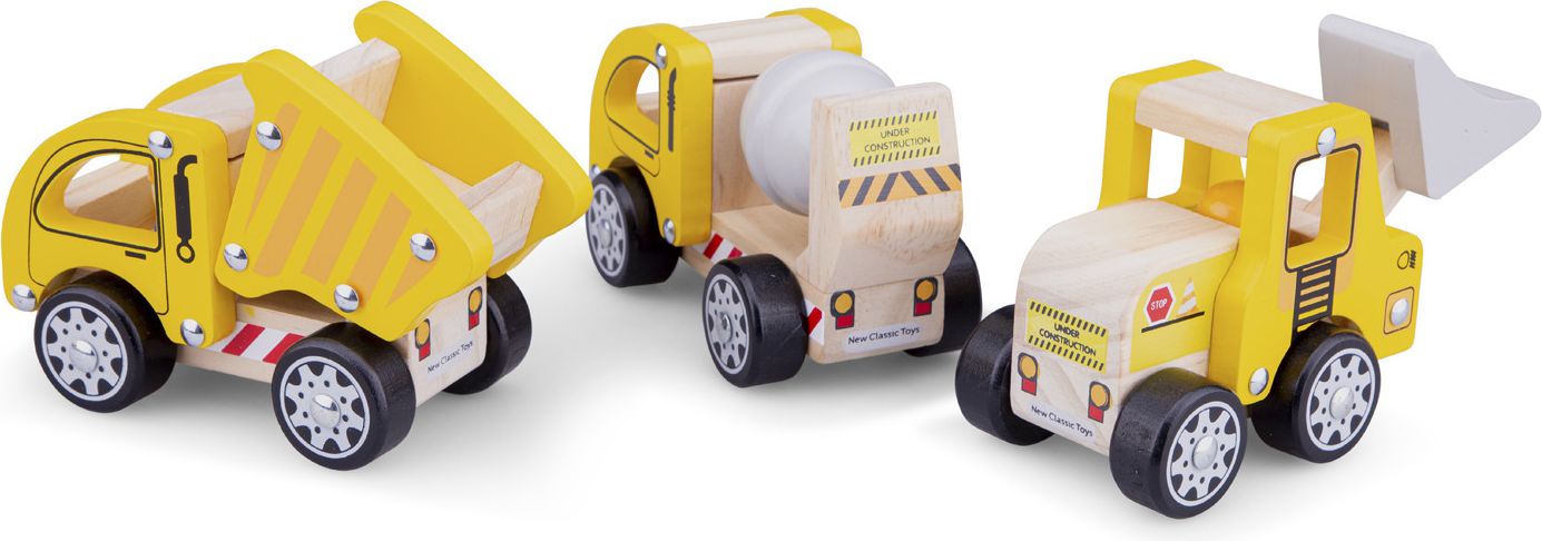New Classic Toys Dřevěná stavební autíčka 3 ks - obrázek 3