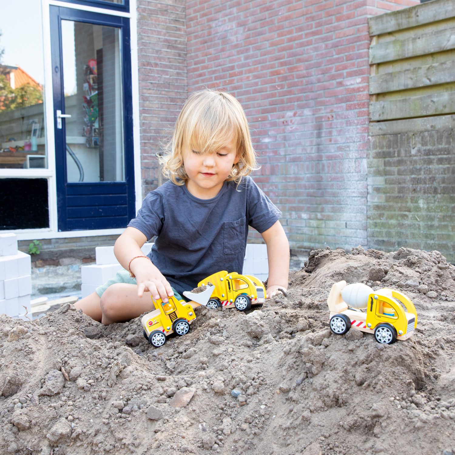 New Classic Toys Dřevěná stavební autíčka 3 ks - obrázek 6