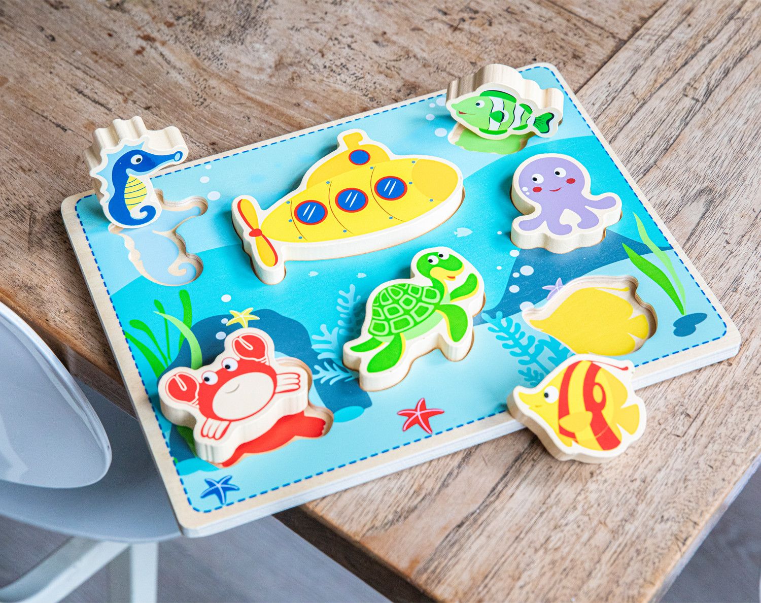 New Classic Toys Dřevěné vkládací puzzle moře - obrázek 3