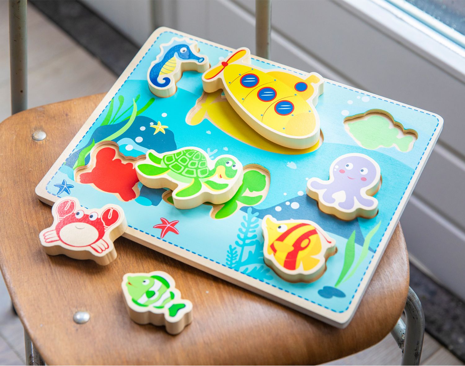 New Classic Toys Dřevěné vkládací puzzle moře - obrázek 4