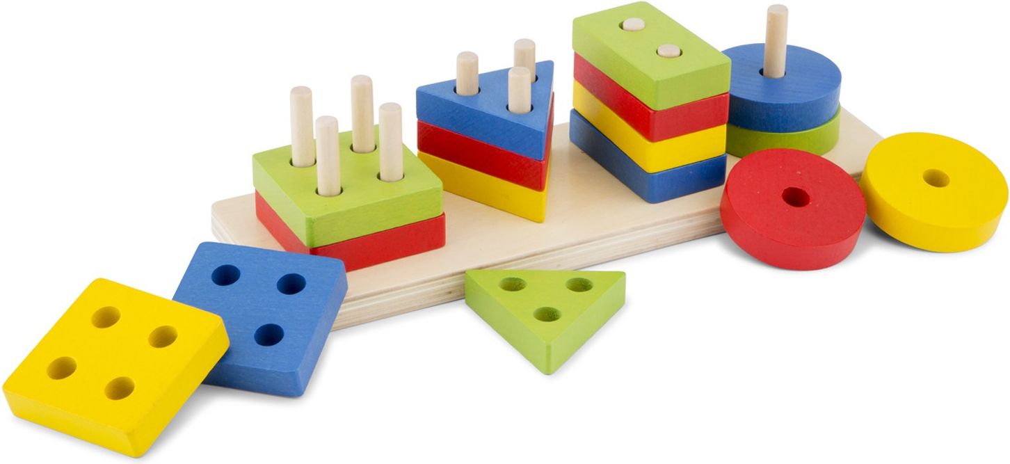 New Classic Toys Dřevěné nasazovací puzzle geometrické tvary - obrázek 2
