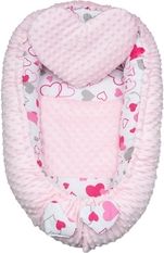 Lůžko/Hnízdečko pro miminko Minky s výbavou - SRDÍČKA růžová - NewBaby - obrázek 3