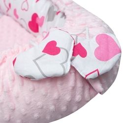 Lůžko/Hnízdečko pro miminko Minky s výbavou - SRDÍČKA růžová - NewBaby - obrázek 4