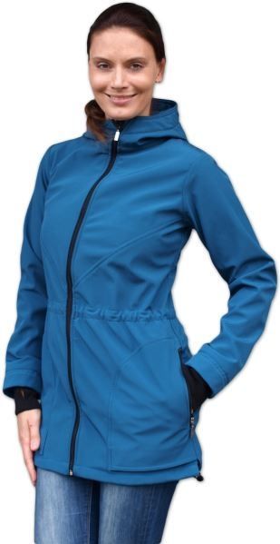 Bunda pro nosící, těhotné - softshellová (přední nošení), petrolejová, vel. M/L - M/L - obrázek 4