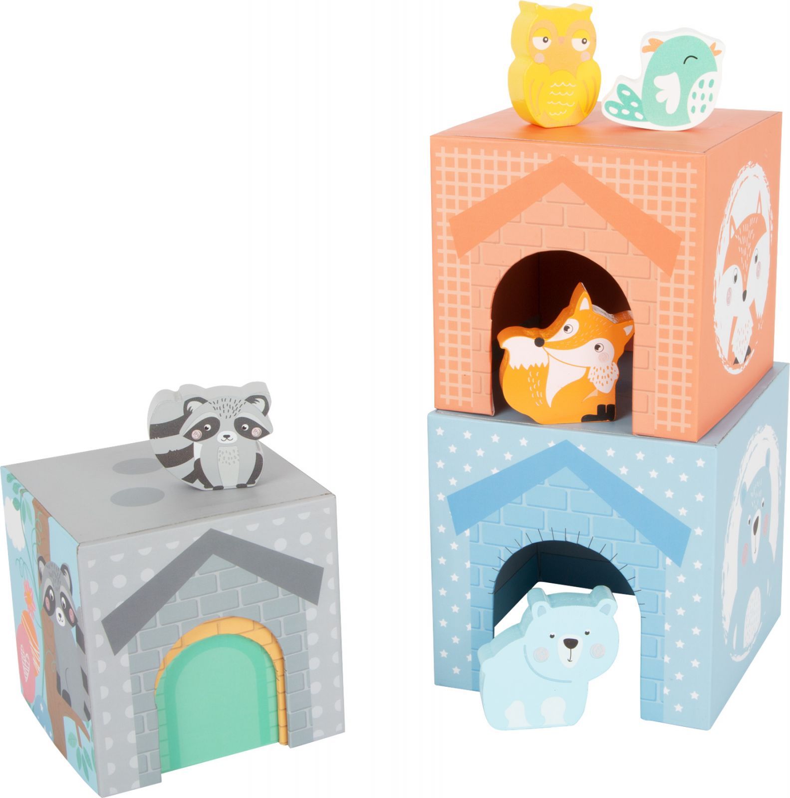 Small foot by Legler Small Foot Skládací věž pastelová se zvířátky - obrázek 8