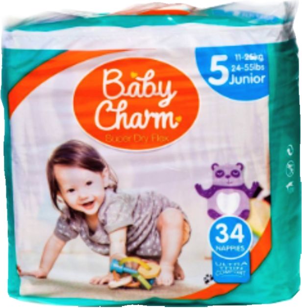 Baby Charm Super Dry Flex vel. 5 (11-25 kg) 34 ks - obrázek 1