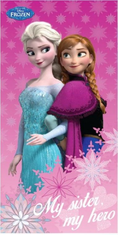 E plus M - Dětská / dívčí bavlněná osuška Ledové království / Frozen Elsa a Anna - My sister, my hero / 70 x 140 cm - obrázek 1