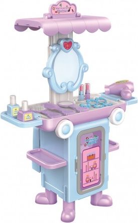 Dětský rozkládací kosmetický stoleček autobus Bayo + příslušenství, Růžová - obrázek 1