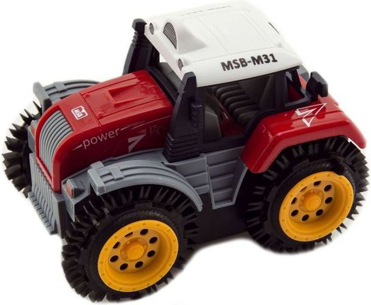 Traktor převracecí plast 10 cm žlutý - obrázek 1