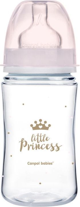 Lahev se širokým hrdlem 240 ml Canpol Royal Baby Pink 2020 - obrázek 1