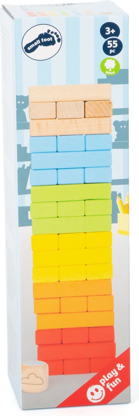 Small foot by Legler Small Foot Dřevěná Jenga duhová - obrázek 4