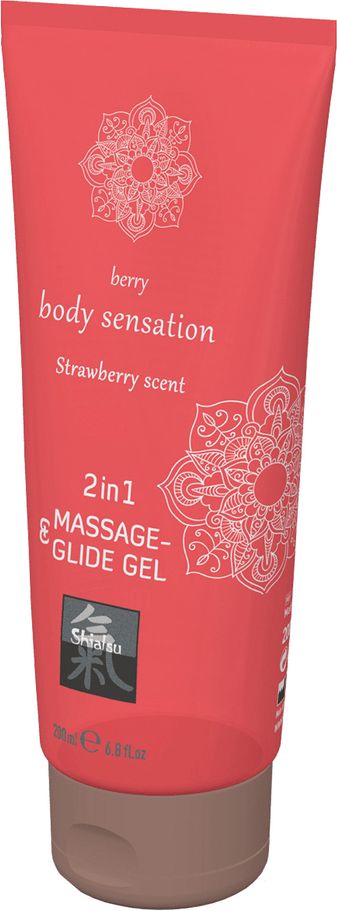 Shiatsu Massage-& Glide Gel 2in1 Strawberry 200ml - obrázek 1