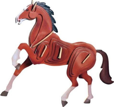 3D Puzzle barevné - Kůň - obrázek 1