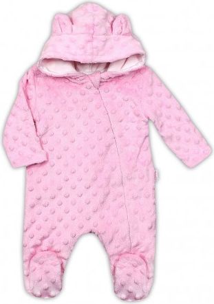 Zimní kojenecký overal z Minky Nicol Bubbles růžový, Růžová, 74 (6-9m) - obrázek 1