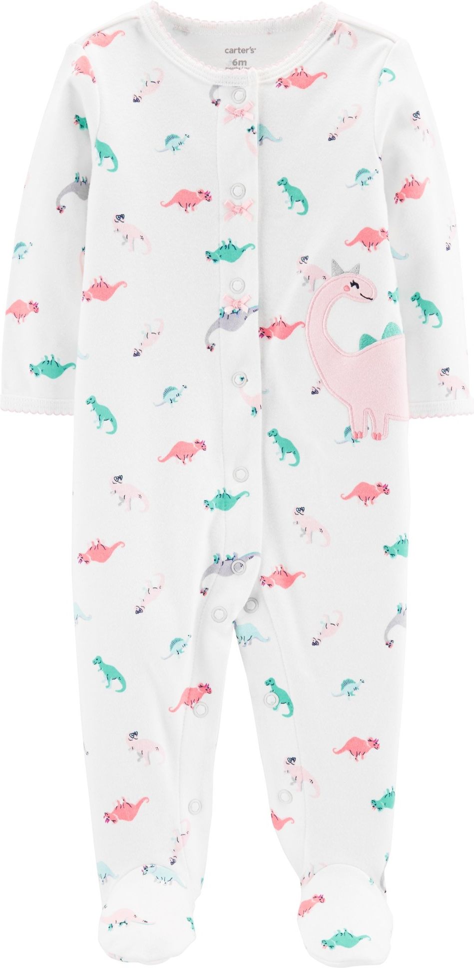 CARTER'S Overal zapínání na druky White Dino dívka PRE - obrázek 1