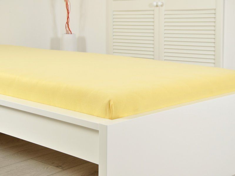 B.E.S. Petrovice Dětské froté prostěradlo do postýlky - 60x120cm, světle žlutá - obrázek 1