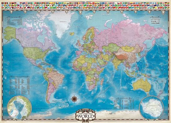 EUROGRAPHICS Puzzle Mapa světa 1000 dílků - obrázek 1