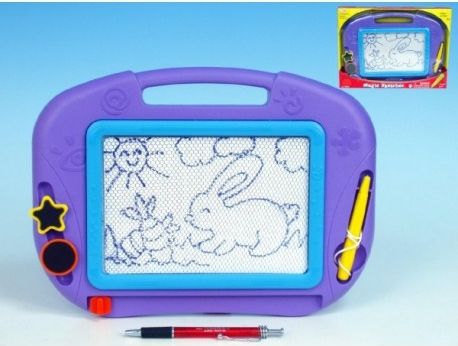 Magnetická tabulka kreslící s doplňky plast 32x24cm