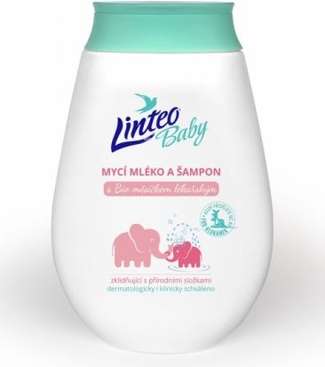 Mycí mléko a šampón BIO měsíčkem lékařským LINTEO BABY - obrázek 1
