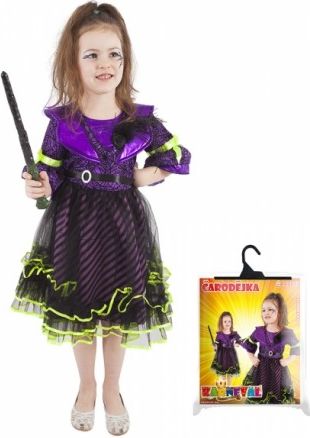 Karnevalový kostým čarodějnice/halloween fialová vel. L - obrázek 1