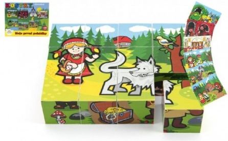 Kostky kubus dřevěné Moje první pohádky 12ks v krabičce 17x12,5x4cm - obrázek 1