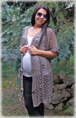Těhotenský svetřík/plášt - ESCADA - béžová káva - obrázek 1