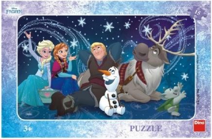 Puzzle Sněhové vločky deskové 15 dílků Frozen/Ledové království 30x19cm - obrázek 1