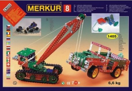 Stavebnice MERKUR 8 130 modelů 1405ks 5 vrstev v krabici 54x36,5x8,5cm - obrázek 1