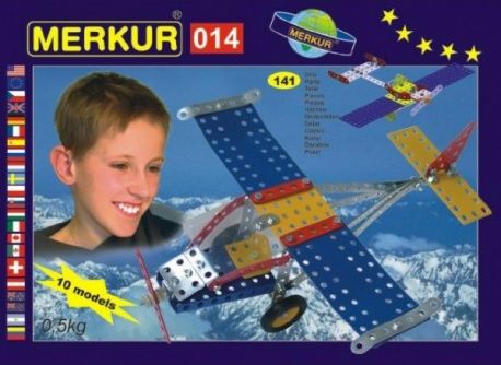 Stavebnice MERKUR 014 Letadlo 10 modelů 141ks v krabici 26x18x5cm - obrázek 1