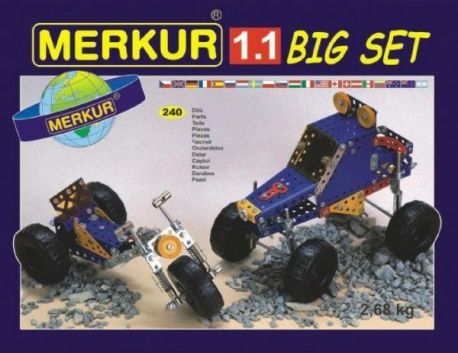 Stavebnice MERKUR 1.1 10 modelů 240ks v krabici 36x26,5x5,5cm - obrázek 1