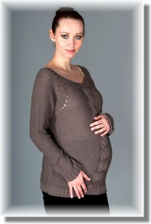 Těhotenský svetřík TIA - mocca - obrázek 1