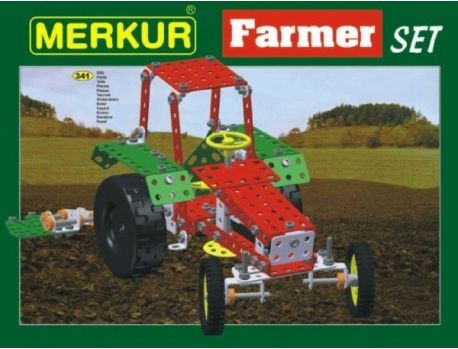 Stavebnice MERKUR Farmer Set 20 modelů 341ks v krabici 36x27x5,5cm - obrázek 1