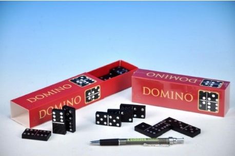 Domino společenská hra dřevo 28ks v krabičce 15,5x3,5x5cm - obrázek 1
