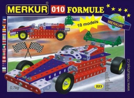 Stavebnice MERKUR 010 Formule 10 modelů 223ks v krabici 26x18x5cm - obrázek 1