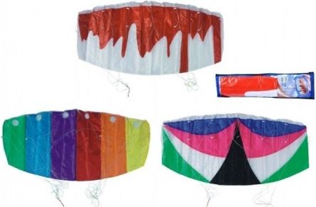 Drak létající padák nylon 120x55cm asst 3 barvy v sáčku - obrázek 1