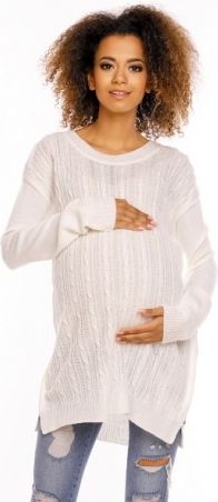 Těhotenský, kojící svetřík ALLY - bílý - obrázek 1