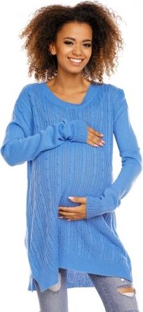 Těhotenský, kojící svetřík ALLY - modrý - obrázek 1