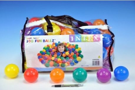 Míček/Míčky do hracích koutů 6,5cm barevný 100ks v plastové tašce 2+ - obrázek 1