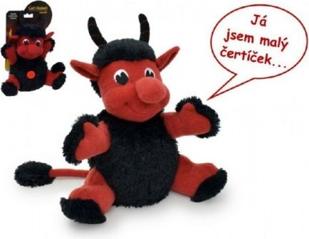Čert Hubert mluvící plyš 20cm na kartě - obrázek 1