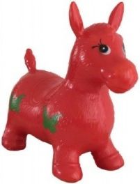 Hopsadlo kůň skákací gumový červený 49x43x28cm v sáčku - obrázek 1