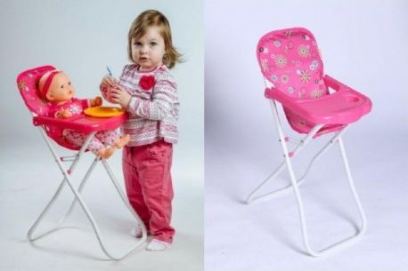 Židlička pro panenky vysoká kov/plast 33x26x60cm v sáčku - obrázek 1