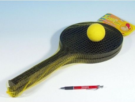 Soft tenis plast černý+míček 53cm v síťce - obrázek 1
