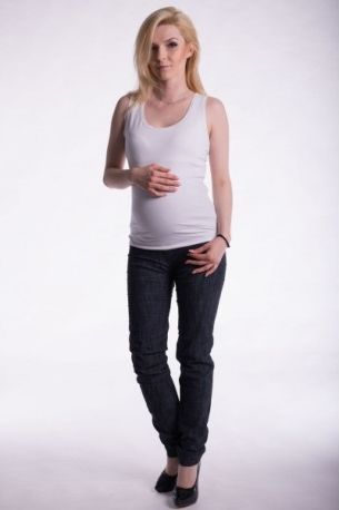 Těhotenské,kojící tilko s odnimatelnými ramínky - bílé, Velikosti těh. moda S/M - obrázek 1