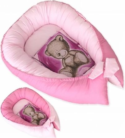 Oboustranné hnízdečko, kokon Teddy 80x45x15cm - růžové - obrázek 1