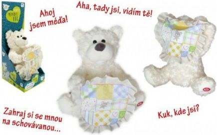 Medvídek Kuk plyš 26cm na baterie se zvukem v krabici 17x48x23cm CZ design - obrázek 1