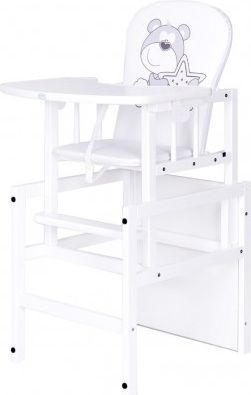 Borovicová židlička Drewex Antonín Medvídek s hvězdičkou bílá, Bílá - obrázek 1