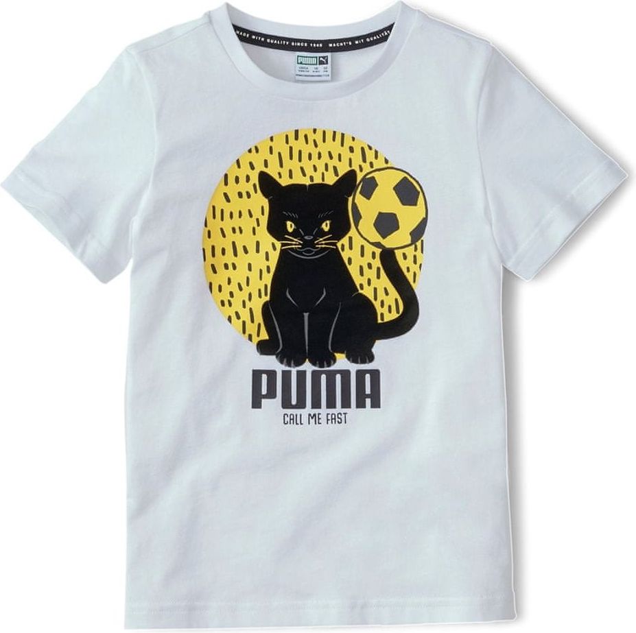Puma dětské tričko Animals Suede Tee 98 bílá - obrázek 1